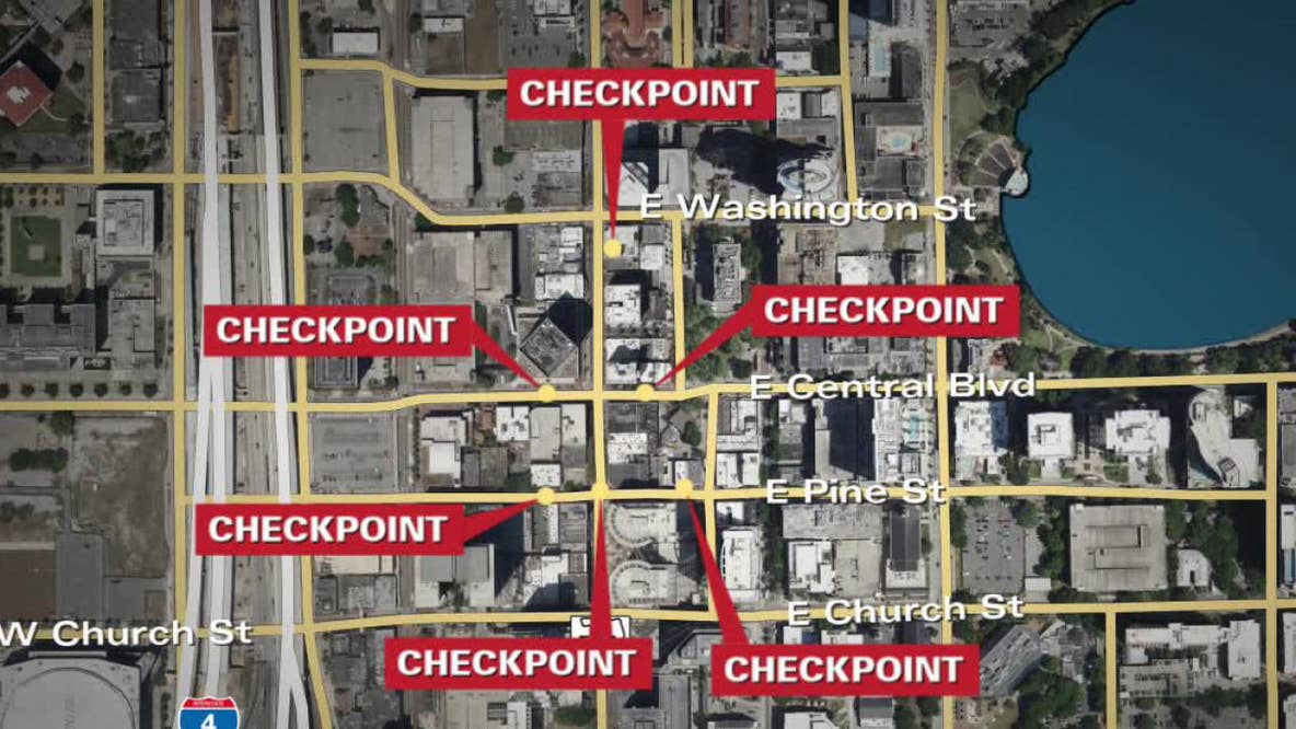 What will security checkpoints in downtown Orlando look like?