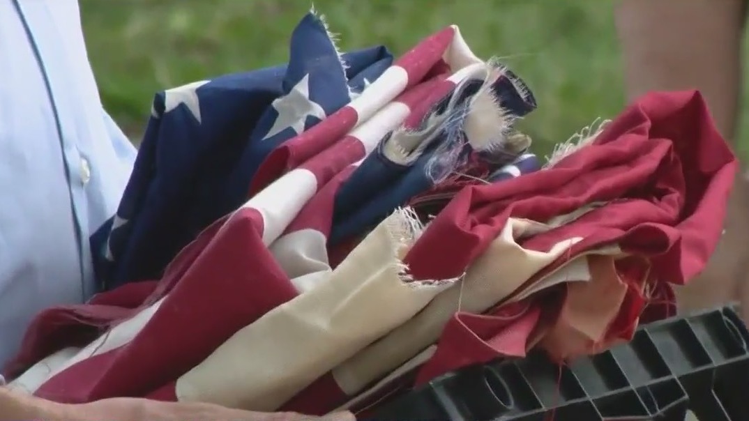 Old flag burning ceremony held for Flag Day