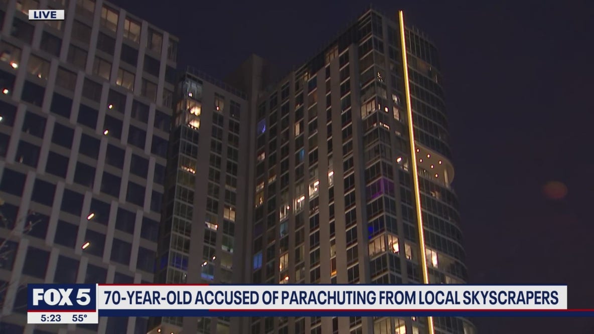 70-year-old accused of parachuting from local skyscrapers