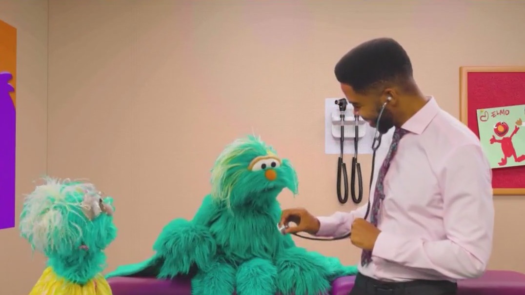 Sesame Street's Rosita knows it's important to go to the doctor