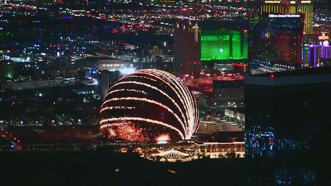 Las Vegas MSG Sphere lit for the 4th of July