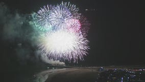 Fireworks show at Newport Beach Christmas Boat Parade