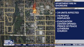 74 people displaced after apartment fire in Shoreline