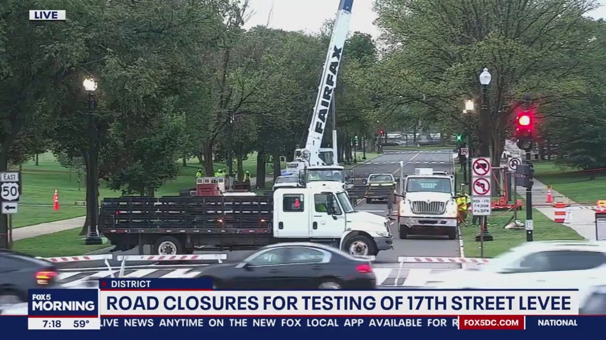 Road closures for testing of 17th St levee