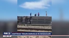 Amtrak train traveling to Chicago strikes dump truck, derails