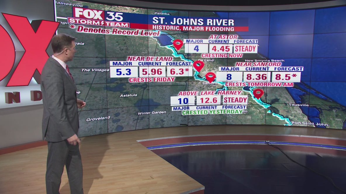 Florida's St. Johns River begins cresting amid historic flooding