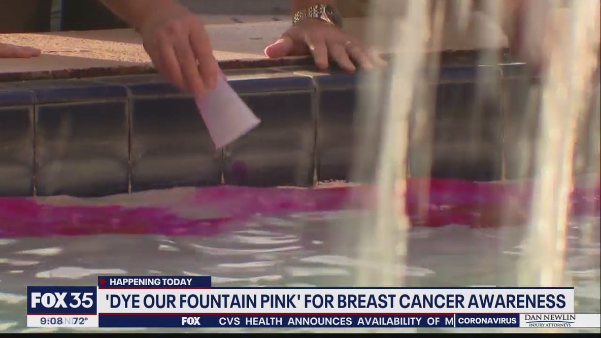 'Dye Our Fountain Pink' for breast cancer awareness