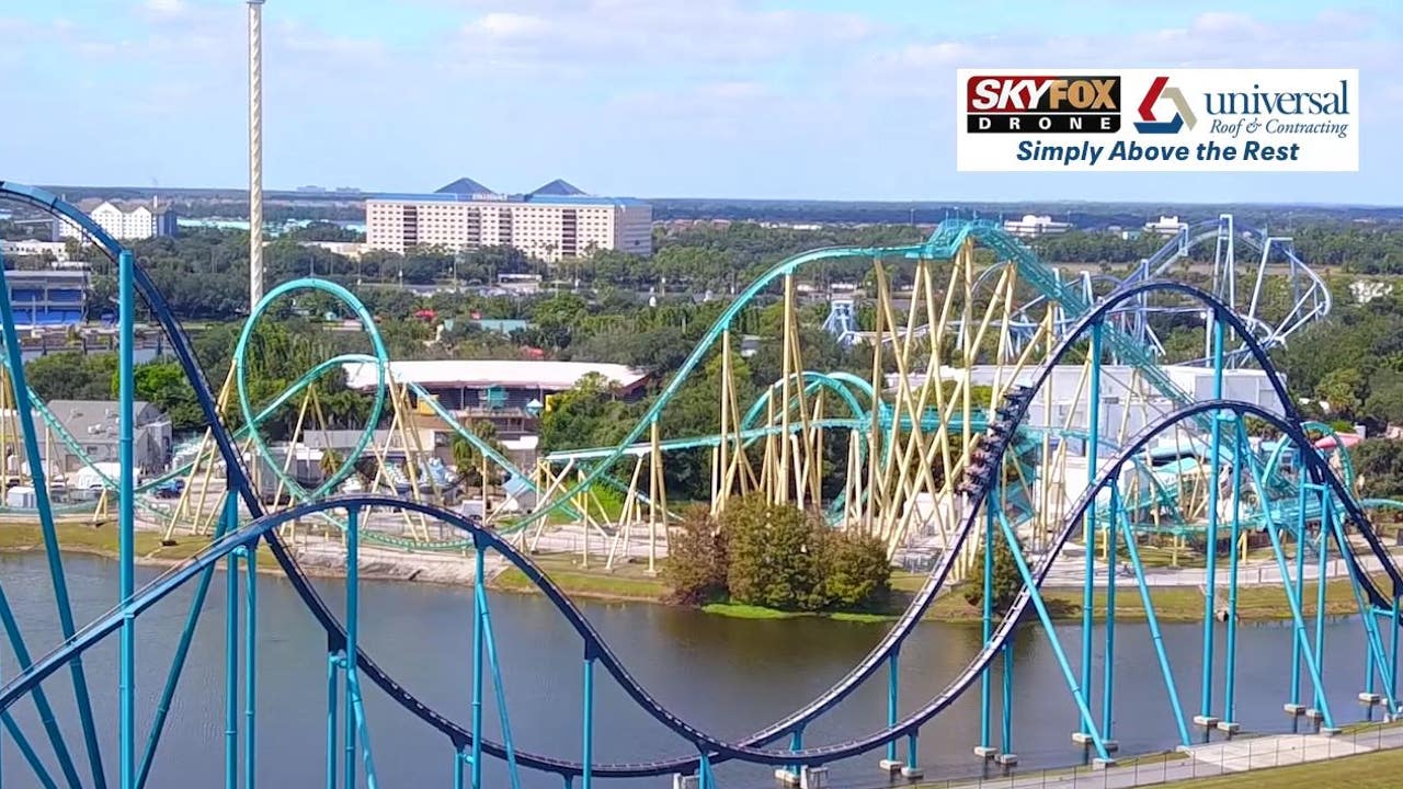 SKYFOX Drone Zone Mako roller coaster at SeaWorld Orlando