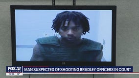 Man suspected of shooting Bradley officers appears in court