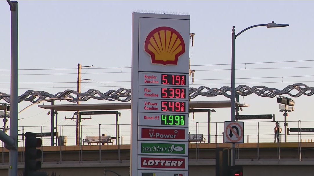 Gas prices top $5 in Los Angeles County