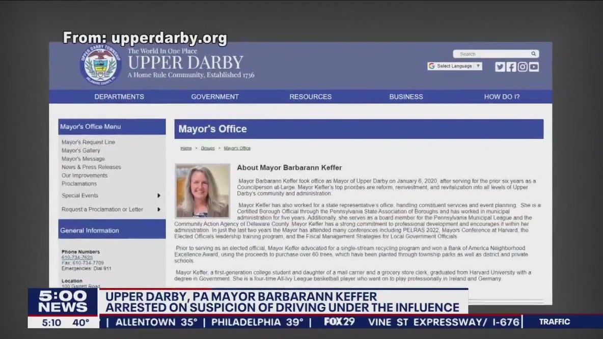 Upper Darby Mayor arrested on suspicion of DUI: police