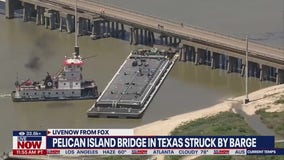 Gulf waterway closed after barge slams into bridge