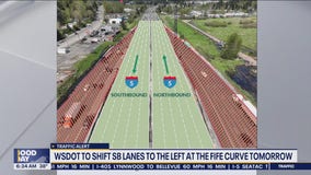 WSDOT to shift southbound I-5 lanes left at the Fife curve Tuesday