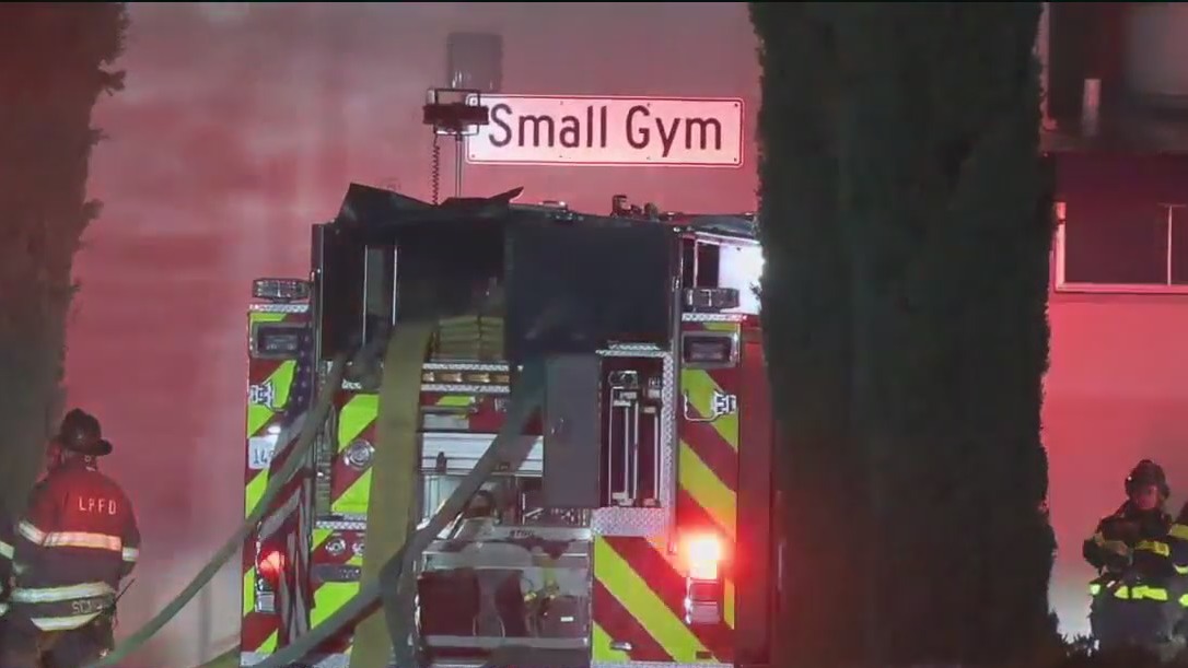 Fire rips through 100-year-old Amador Valley High gym in Pleasanton