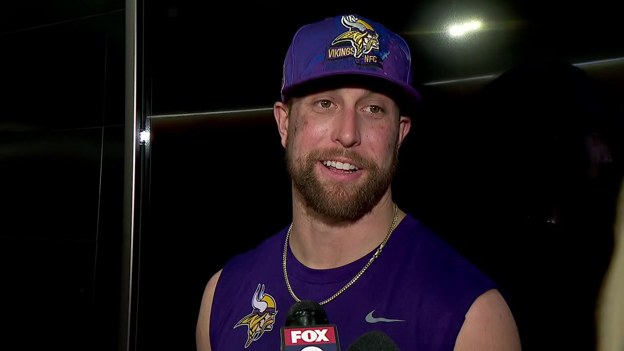 Vikings players react after 33-26 win over Patriots to improve to 9-2
