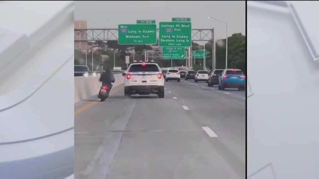 Video shows NYPD vehicle nearly hit moped