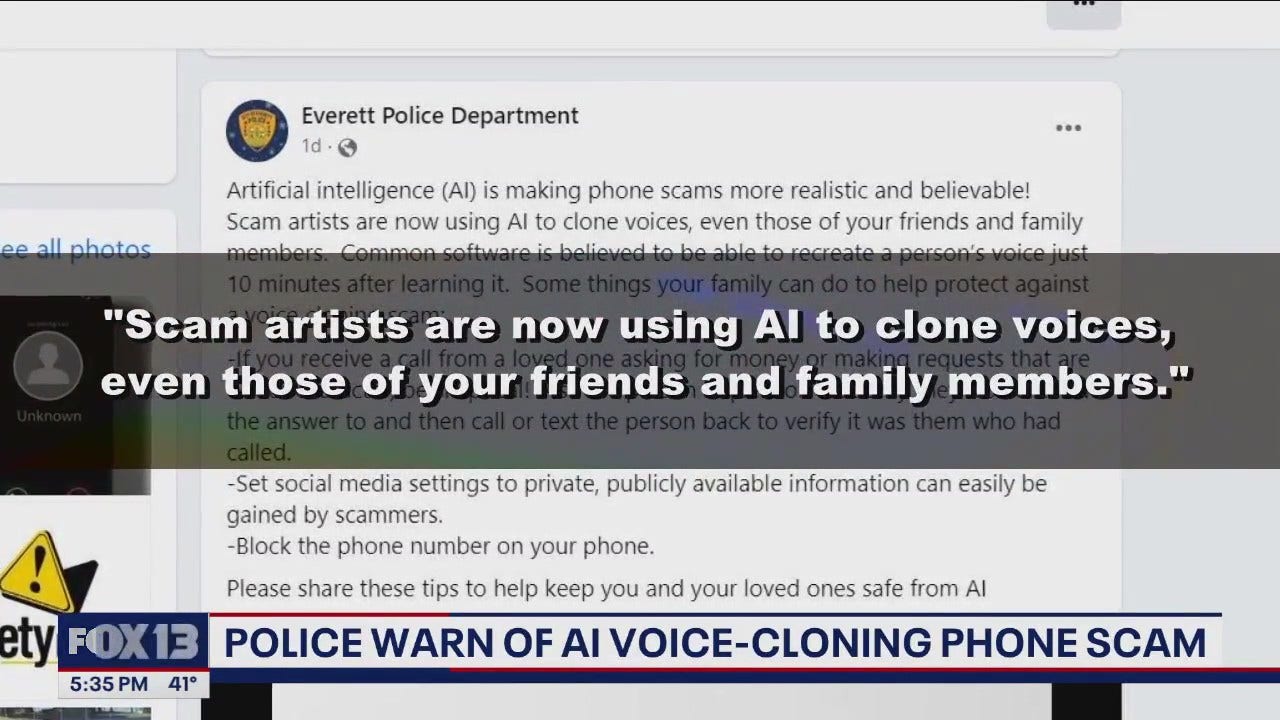 Everett Police warn of AI voice-cloning phone scam after case reported ...