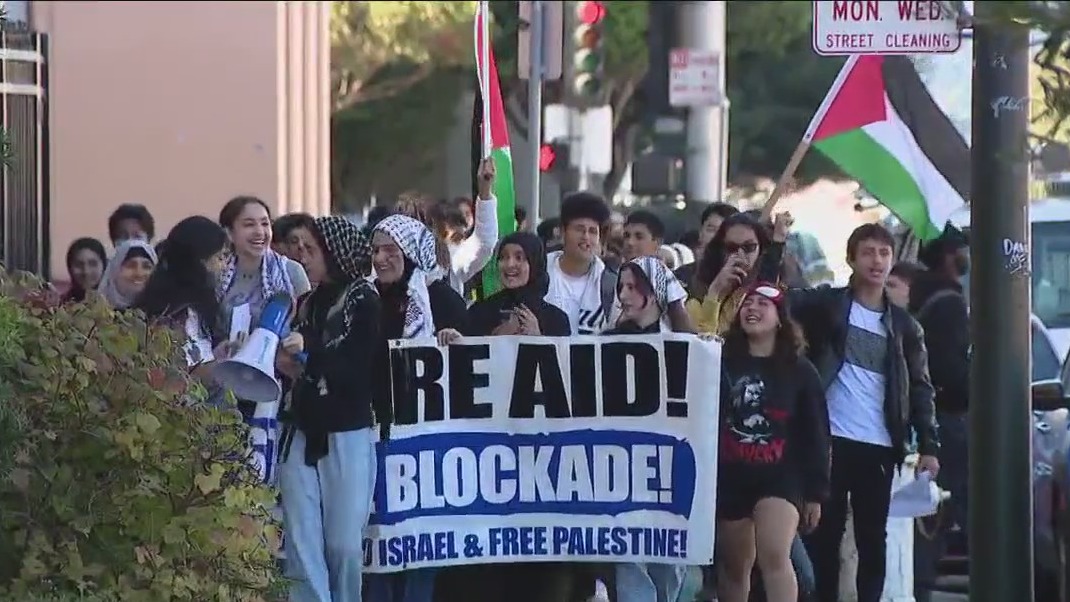 SF students walkout during day of action, call for Israeli cease-fire