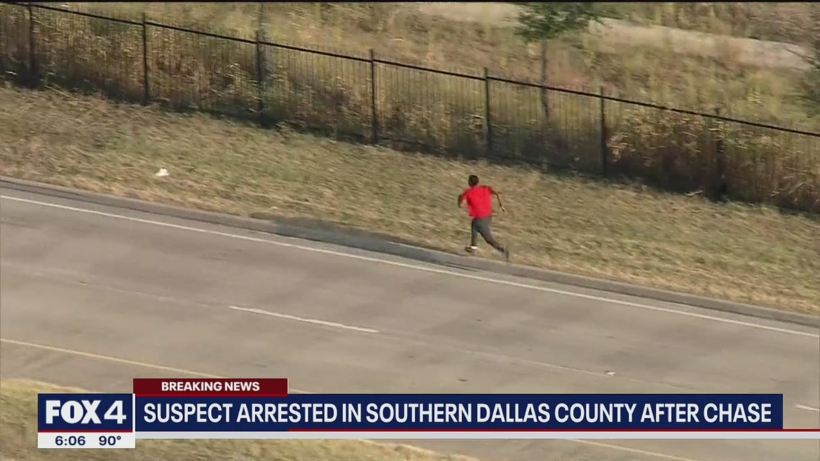 Dallas police chase ends with crash, suspect failing to run away