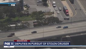 Deputies in pursuit of stolen cruiser