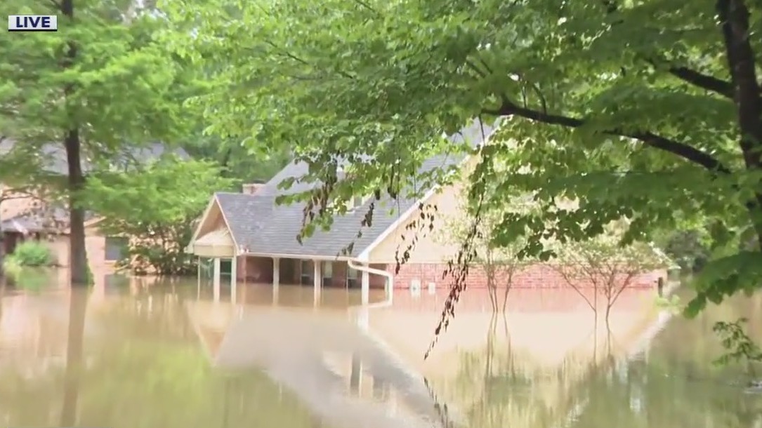 Conroe area homes submerged in water