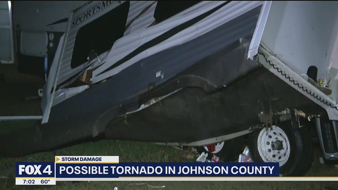 1 hurt after suspected tornado hits RV in Johnson County