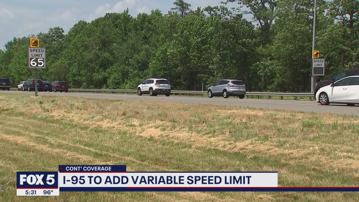 Variable speed limit signs added to I-95 in Virginia