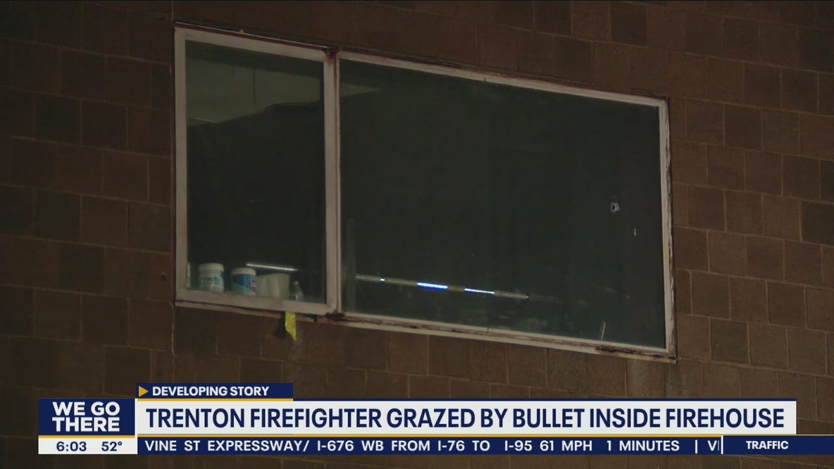 Trenton firefighter grazed by bullet inside firehouse