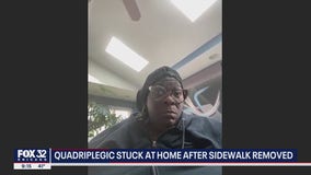Quadriplegic Chicago woman stuck at home after sidewalk removed