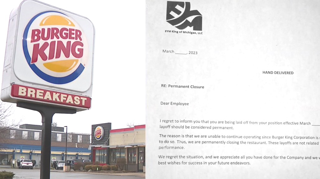Burger King franchisee closes 23 locations in SE Michigan, laying off hundreds
