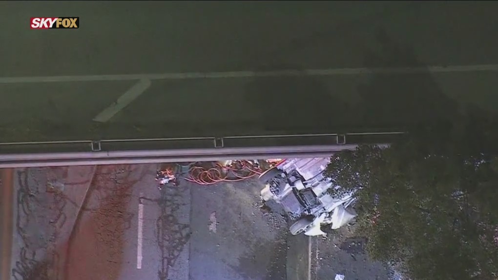 3 teenagers killed when car plunges off the elevated 210 Freeway in Pasadena