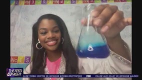 College student and YouTube scientist Jackie Means shows off experiment on The Feed AT Night!