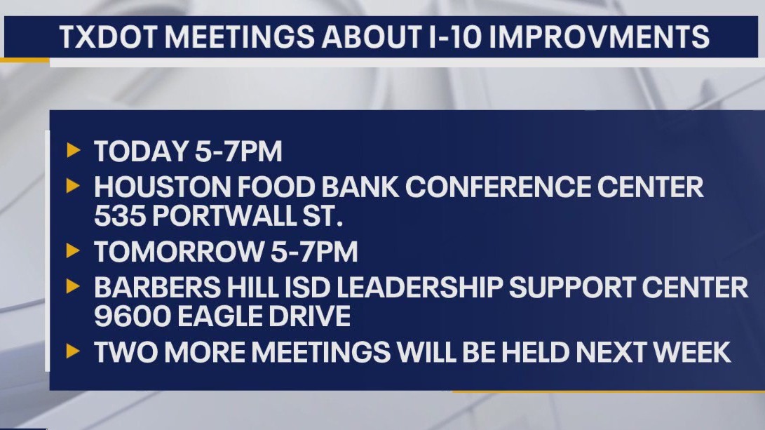 TxDOT meetings about I-10 improvements