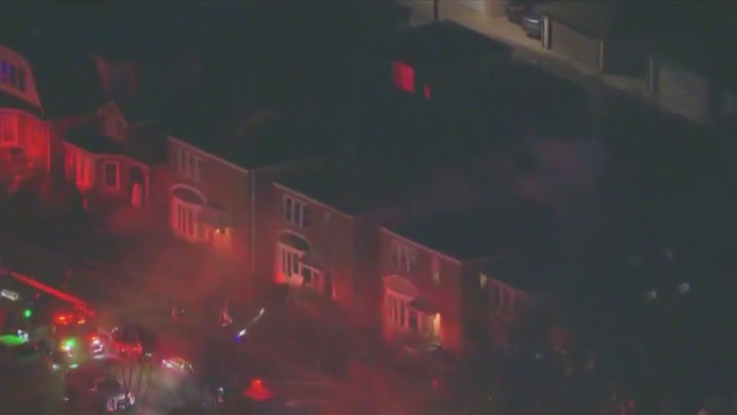 Firefighters battle blaze at Elmwood Park home
