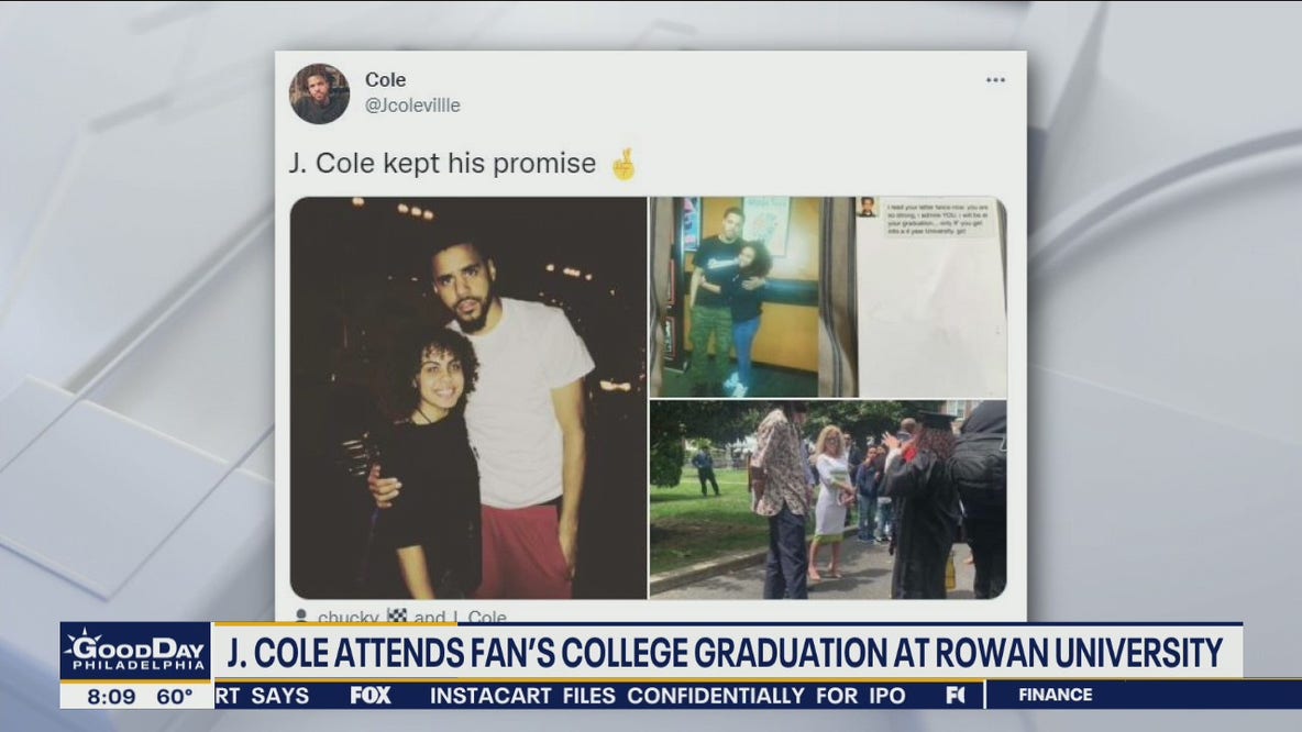 J. Cole attends fan's college graduation at Rowan University