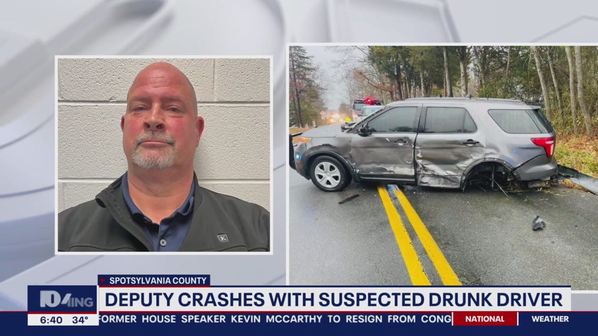 Dash camera video captures suspected Virginia drunk driver crashing head on into deputy’s cruiser