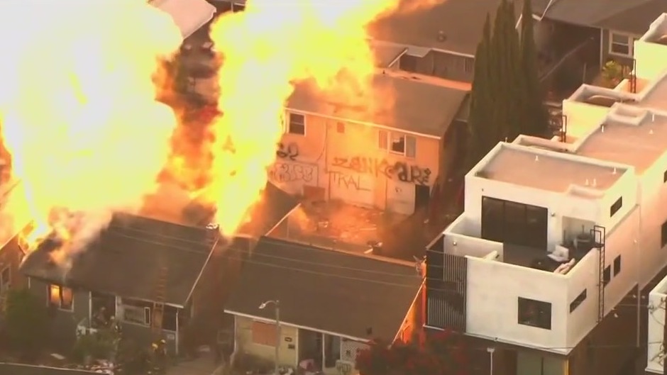 Home erupts in flames in Westlake District