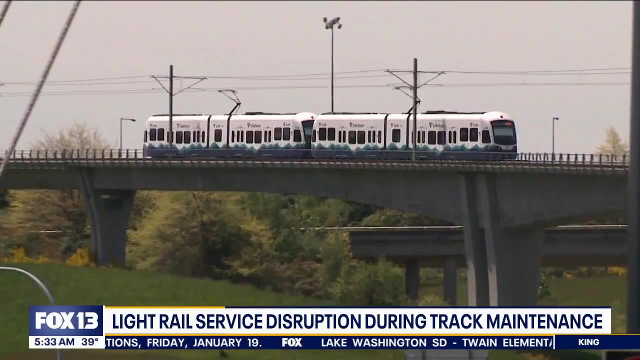 Light rail service disruption during track maintenance