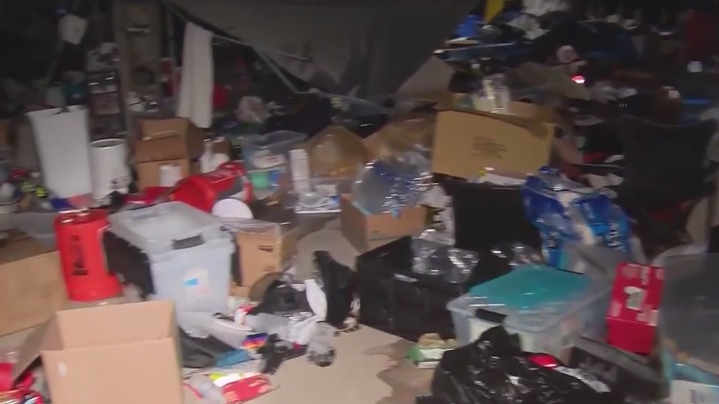 Boxes of supplies strewn across UCLA encampment