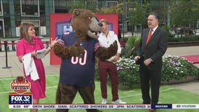 Staley Da Bear joins Orange Friday to root on the Bears