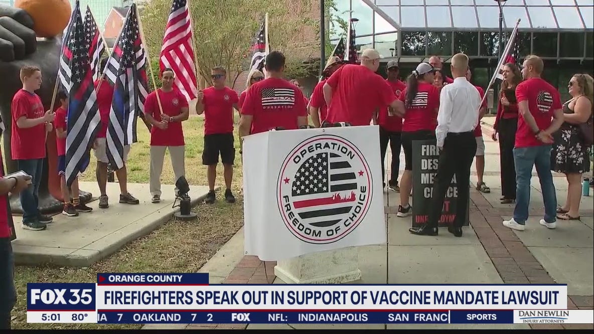 Firefighters speak out in support of vaccine mandate lawsuit