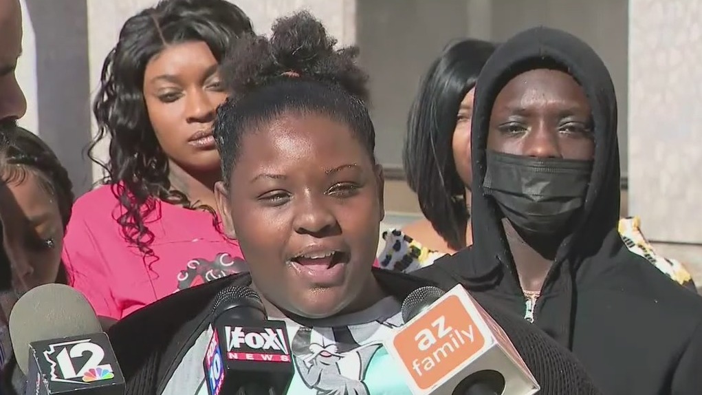 Loved ones, activists hold press conference outside of Phoenix Police Department after viral video