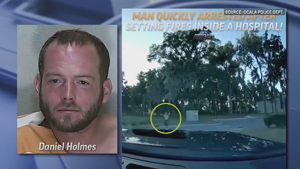 Video shows arrest of hospital arson suspect