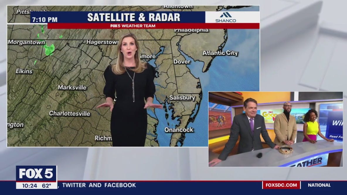 Caitlin wishes Tucker luck on his first day as chief meteorologist