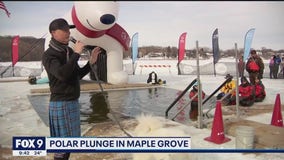 Fox 9 Meteorologist  Ian Leonard joins hundreds in Maple Grove 'Polar Plunge' to raise money for Special Olympics Minnesota