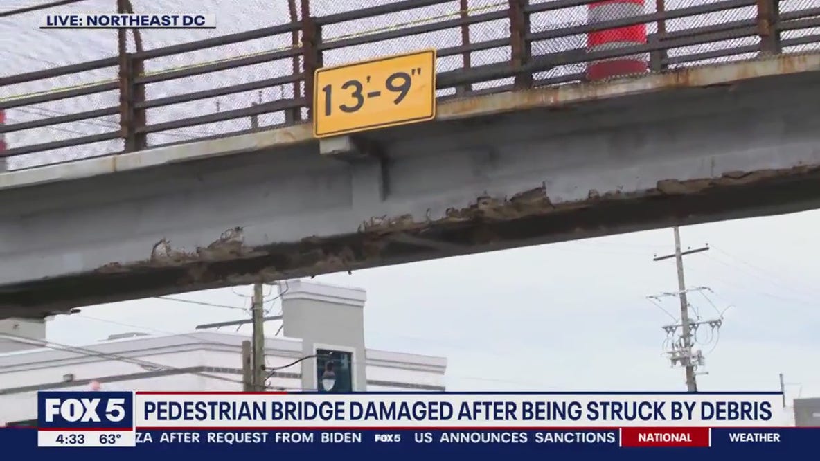 Bridge damaged after hit by truck