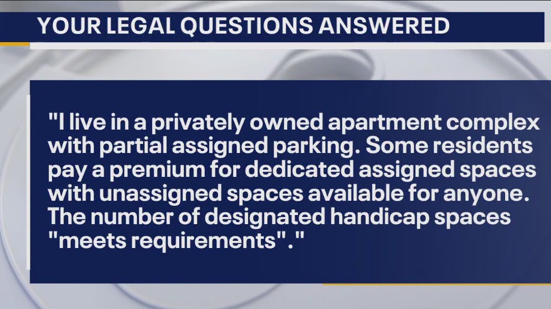 Your Legal Questions: Options for handicapped parking,  storage facilitiies 'peril policy' and more
