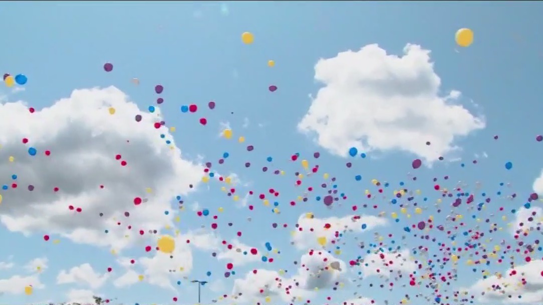Balloon release for victims of COVID-19