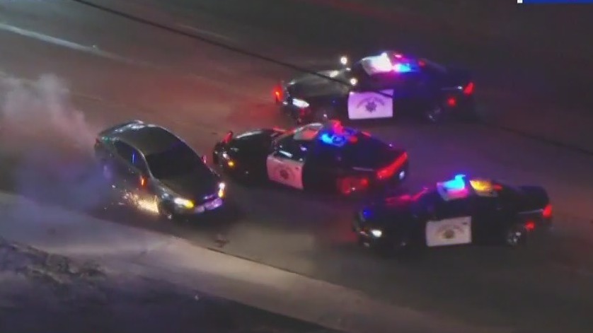 'This guy does not care': Suspect, sparks flying and all, doesn't stop despite LASD's PIT maneuver