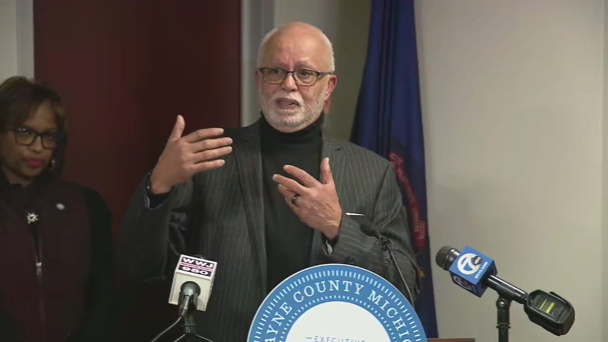 Wayne County press conference on Ohio train derailment hazardous material coming to Michigan
